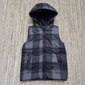 Dip Toddler Boy Black and Gray Plaid Vest